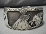 Remarkable Vintage Native American Navajo Becenti Family Sterling Silver Bracelet Old-Nativo Arts