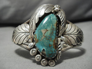 Remarkable Vintage Native American Navajo Royston Turquoise Sterling Silver Bracelet Old-Nativo Arts