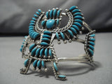 Remarkable Vintage Native American Zuni Hugh Bowekaty Sterling Silver Bracelet-Nativo Arts
