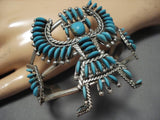 Remarkable Vintage Native American Zuni Hugh Bowekaty Sterling Silver Bracelet-Nativo Arts