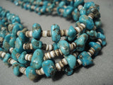 Remarkable Vintage Navajo Native American Jewelry jewelry Turquoise Heishi Necklace-Nativo Arts
