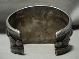 Reserved- Opulent Vintage Navajo 'Blue Wind Turquoise' Graduating Native American Jewelry Silver Bracelet-Nativo Arts