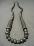Reserves for Susan-Museum 'Tubes Of Native American Jewelry Silver' Vintage Navajo Sterling Native American Jewelry Silver Necklace Old Pawn-Nativo Arts