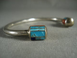 Reverse Advanced Stone Work Vintage Navajo 'Two Way' Native American Jewelry Silver Bracelet-Nativo Arts