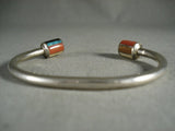 Reverse Advanced Stone Work Vintage Navajo 'Two Way' Native American Jewelry Silver Bracelet-Nativo Arts