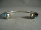 Reverse Advanced Stone Work Vintage Navajo 'Two Way' Native American Jewelry Silver Bracelet-Nativo Arts