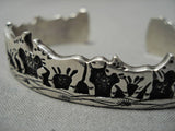 Running Horses Vintage Navajo Sterling Silver Bracelet Old Native American Cuff-Nativo Arts