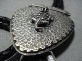 Running Toad Vintage Navajo Sterling Silver Native American Jewelry Bolo Tie Old-Nativo Arts