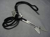 Running Toad Vintage Navajo Sterling Silver Native American Jewelry Bolo Tie Old-Nativo Arts