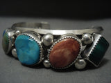 Sampling Of Stones Vintage Navajo Caricom Lake Turquoise Native American Jewelry Silver Bracelet-Nativo Arts