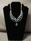 Serious Collector Alert! Vintage Hopi Preston Monongye Turquoise Necklace-Nativo Arts