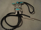 Serious Collector Alert! Vintage Navajo Helen Long Turquoise Native American Jewelry Silver Bolo Tie-Nativo Arts