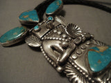 Serious Collector Alert! Vintage Navajo Helen Long Turquoise Native American Jewelry Silver Bolo Tie-Nativo Arts