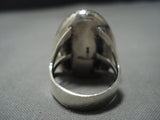 Signed!! Vintage Navajo Bisbee Turquoise Sterling Silver Native American Jewelry Ring-Nativo Arts