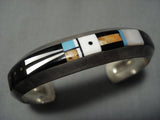 Signed!! Will Saiz Vintage Native American Jewelry Navajo Sterling Silver Kachina Turquoise Bracelet Old-Nativo Arts
