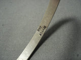 Simple Famous Vintage Navajo Ray Adakai Sterling Native American Jewelry Silver Stacker Bracelet-Nativo Arts