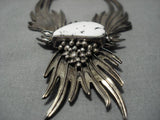 Smithsonian Artist Vintage Native American Navajo White Turquoise Sterling Silver Bracelet-Nativo Arts