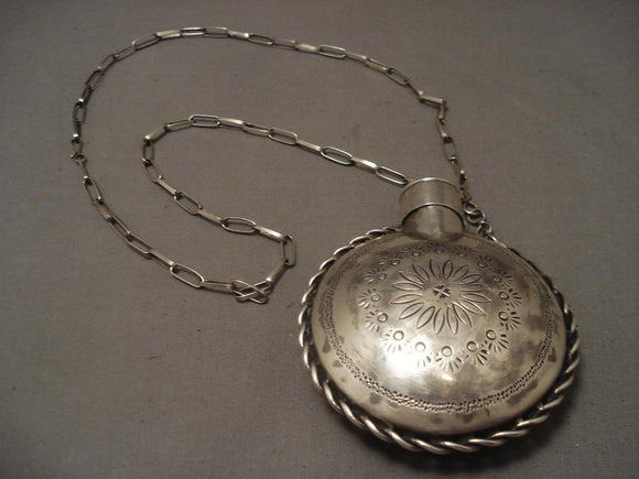 Smithsonian Quality Vintage Ben Nighthorse Campbell Native American Jewelry Silver Canteen Necklace-Nativo Arts