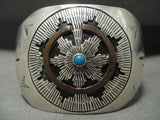 Snake Eye Turquoise Basket Vintage Navajo Native American Jewelry Silver Bracelet-Nativo Arts