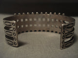 Snake Eyes Early 1900's Vintage Zuni Sterling Native American Jewelry Silver Bracelet-Nativo Arts