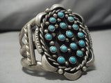Snake Eyes Turquoise Huge Vintage Native American Navajo Sterling Silver Bracelet Old Cuff-Nativo Arts