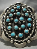 Snake Eyes Turquoise Huge Vintage Native American Navajo Sterling Silver Bracelet Old Cuff-Nativo Arts