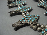 Snake Eyes Turquoise Vintage Native American Jewelry Navajo Sterling Silver Squash Blossom Necklace-Nativo Arts