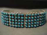Snake Eyes Zuni 150 Turquoise Stone Native American Jewelry Silver Bracelet-Nativo Arts