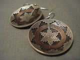So Incredibly Intricate And Detailed Extreme Chisel Navajo Native American Jewelry jewelry Basket Earrings-Nativo Arts