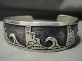 So Unique Vintage Hopi/ Navajo 'Native American Jewelry Silver Wave: Bracelet Old-Nativo Arts