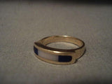 SOLID 14K GOLD VINTAGE NAVAJO ""FINEST LAPIS"" GOLD RING-Nativo Arts