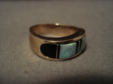 Solid 14k Gold Vintage Navajo Native American Jewelry jewelry Opal Onyx Ring-Nativo Arts