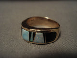 Solid 14k Gold Vintage Navajo Native American Jewelry jewelry Opal Onyx Ring-Nativo Arts