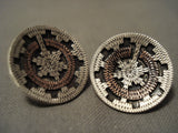 Some Of The Most Detailed And Intrciate Navajo Native American Jewelry Silver Sterling Earrings-Nativo Arts