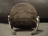 Sprawling Vintage Navajo Deep Blue Turquoise Vintage Navajo Native American Jewelry Silver Bracelet-Nativo Arts
