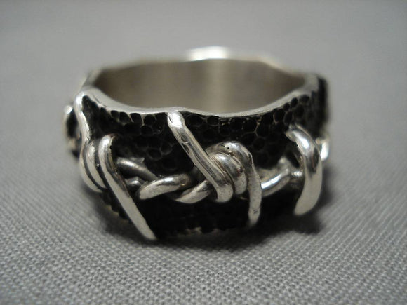 Sterling Silver Barbed Wire!! Native American Navajo Sterling Silver Ring-Nativo Arts