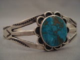 Stgunning Vintage Navajo 'Global Turquoise' Native American Jewelry Silver Bracelet Old-Nativo Arts