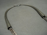 Striking Big Big Vintage Navajo 'Super Long Cone' Turquoise Native American Jewelry Silver Necklace Old-Nativo Arts