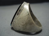 Striking Intricate! Native American Jewelry Navajo Turquoise Coral Kachina Sterling Silver Ring-Nativo Arts