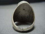 Striking Native American Jewelry Navajo Sterlingsilver Deep Space Kachina Turquoise Sterling Silver Ring-Nativo Arts