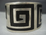 Striking Vintage Allen Brown Sterling Native American Jewelry Silver Bracelet Old-Nativo Arts