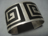 Striking Vintage Allen Brown Sterling Native American Jewelry Silver Bracelet Old-Nativo Arts