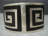 Striking Vintage Allen Brown Sterling Native American Jewelry Silver Bracelet Old-Nativo Arts