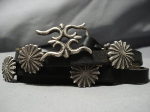 Striking Vintage Native American Jewelry Navajo Hand Wrought Sterling Silver Concho Belt Old-Nativo Arts