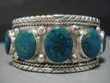 Striking Vintage Native American Jewelry Navajo Tom David Sterling Silver Turquoise Bracelet Old-Nativo Arts