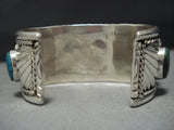 Striking Vintage Native American Jewelry Navajo Tom David Sterling Silver Turquoise Bracelet Old-Nativo Arts