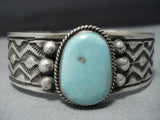 Striking Vintage Native American Jewelry Navajo Turquoise Jack Adakai Sterling Silver Bracelet-Nativo Arts