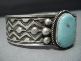 Striking Vintage Native American Jewelry Navajo Turquoise Jack Adakai Sterling Silver Bracelet-Nativo Arts