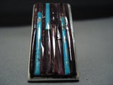 Striking Vintage Native American Jewelry Navajo Turquoise Purple Sterling Silver Ring-Nativo Arts