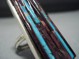 Striking Vintage Native American Jewelry Navajo Turquoise Purple Sterling Silver Ring-Nativo Arts